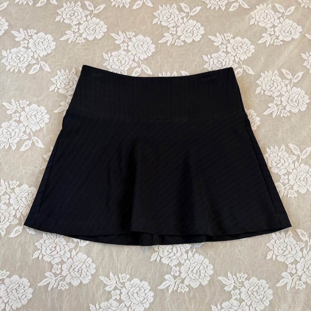Vintage Bebe Black Flared Mini Skirt Size 2
